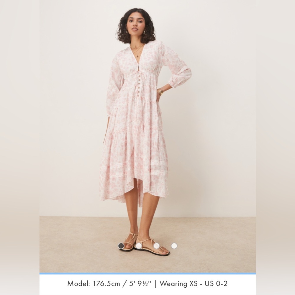 Free People Pink Floral Long Sleeve Dress